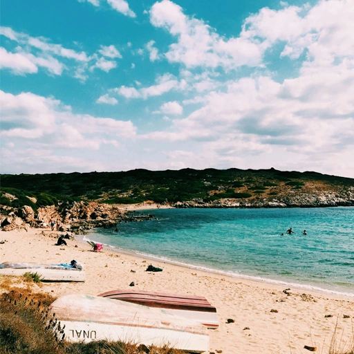 Sunny Ayazma beach in Bozcaada